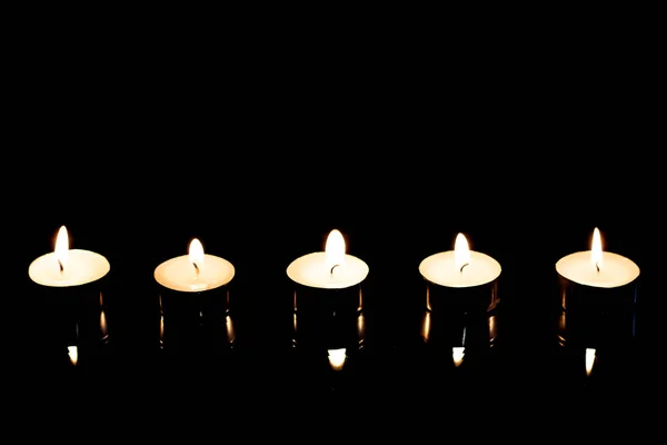 Chama Vela Fundo Outras Velas Fechar — Fotografia de Stock