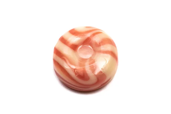 Vit Rosa Söta Candy Lollipop Isolera Vit Bakgrund — Stockfoto