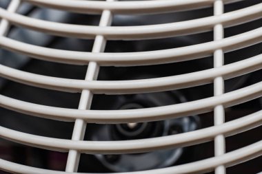 Fan yakın, makro fotoğraf beyaz plastik ızgara