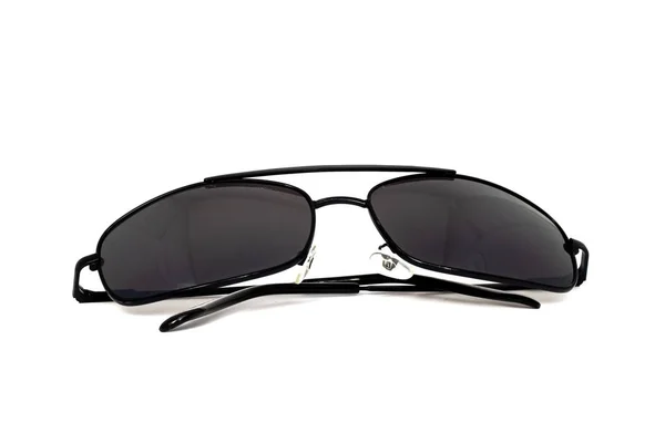 Schwarze Sonnenbrille Für Männer Aus Nächster Nähe Isoliert Auf Weißem — Stockfoto