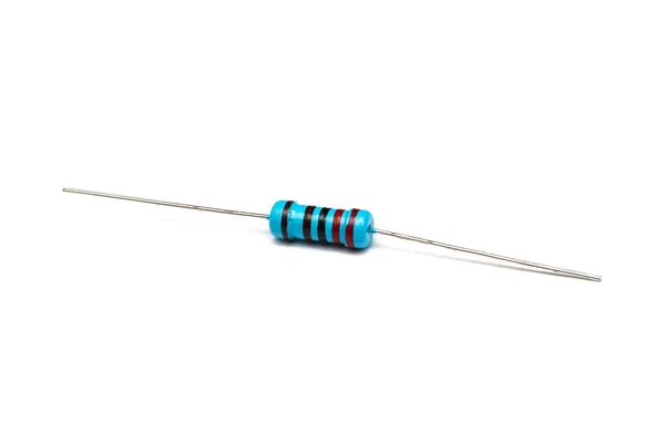 Blue resistor close-up, isolate on white background — Stock Photo, Image