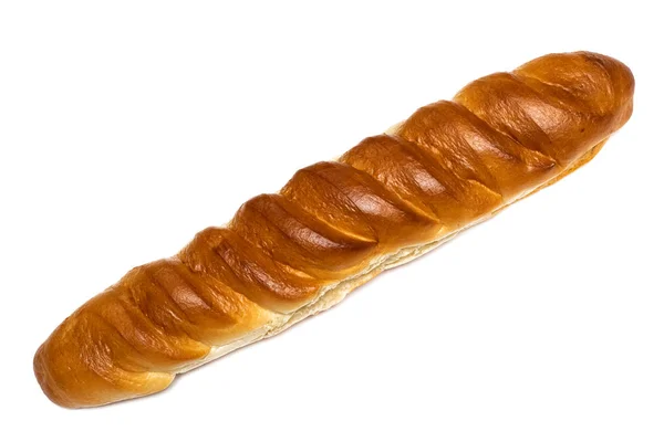 Long loaf close up, isolate on white background — Stock Photo, Image