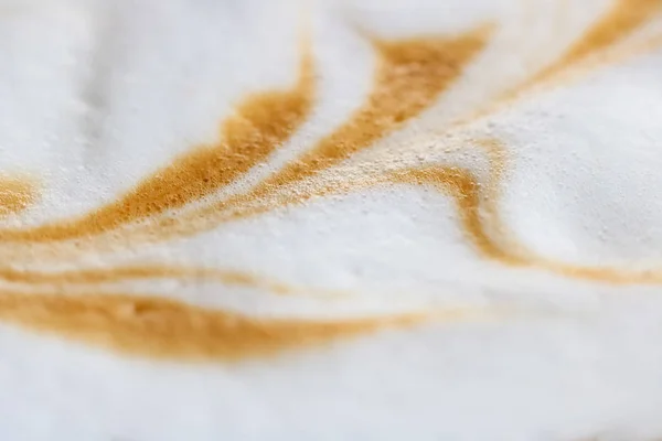 Drawing on white crema from coffee close up — Stock Photo, Image