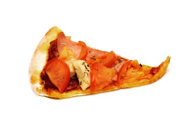 Et ve domates ile pizza Dilim, izole 