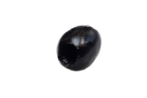 Black Olive Close Isolated White Background Macro Photo — Stock Photo, Image