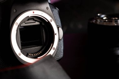 Kameranın açık aynası yakın çekim, kopyalama alanı