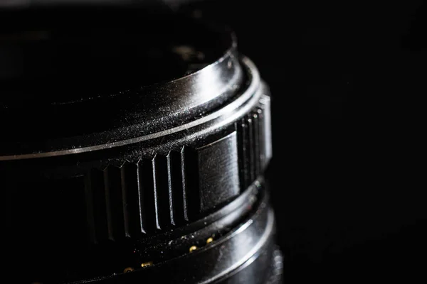 Glazen Lens Voor Een Reflex Camera Close Schaduw — Stockfoto