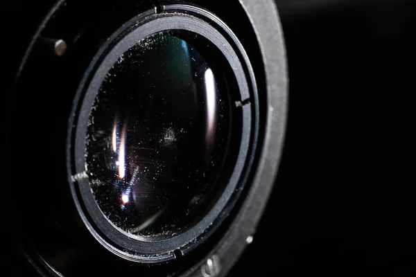 Glass lens for a reflex camera close up, macro photo