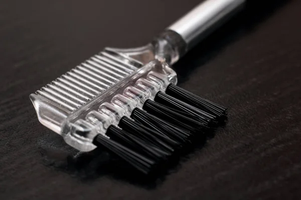 Brosse Pour Appliquer Maquillage Des Cils Près Macro Photo — Photo