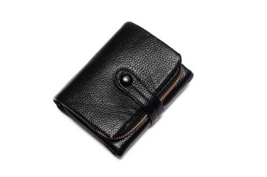 Siyah kadın çanta, beyaz arka plan üzerinde izole