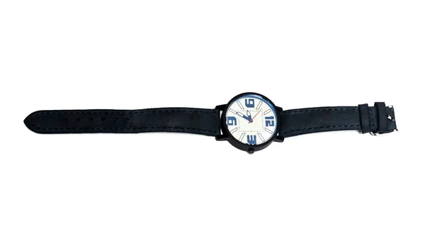 Серые наручные часы, изолированные на белом фоне — стоковое фото