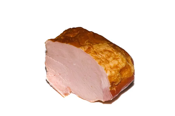 Копченое мясо, изолированное на белом фоне — стоковое фото