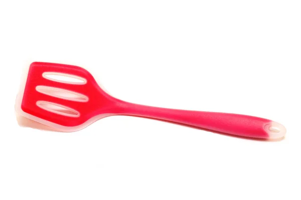 Red silicone cooking spatula for cooking, isolated — Stock Photo, Image