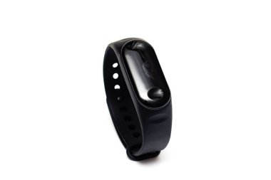 Beyaz Rusya, Novopolotsk - 29 Eylül 2019: Black Xiaomi Mi Band 3, izole