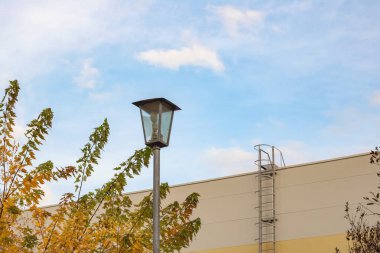 Fener, sonbahar ağacı ve mavi gökyüzü, sokak manzarası