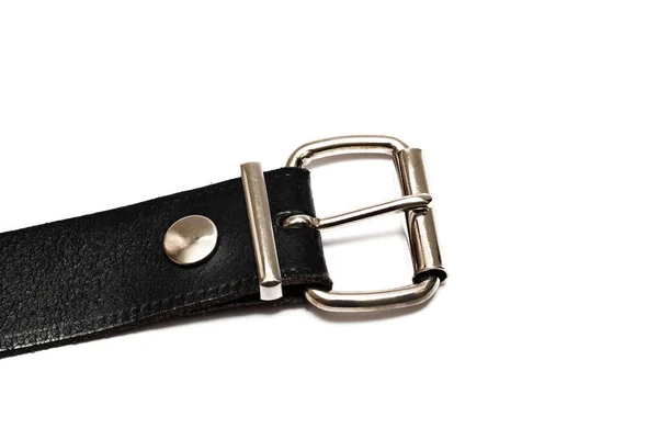 Black belt buckle, isolated on white background — Stock Photo, Image