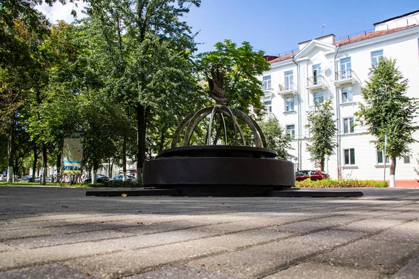 Belarus Polotsk Julho 2019 Estátua Centro Europa — Fotografia de Stock