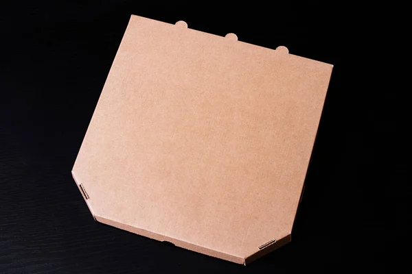 Kotak Pizza Pada Meja Kayu Salinan Ruang — Stok Foto