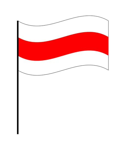 要旨白を背景にしたベラルーシの抗議行動の白赤白の旗記号 — ストックベクタ