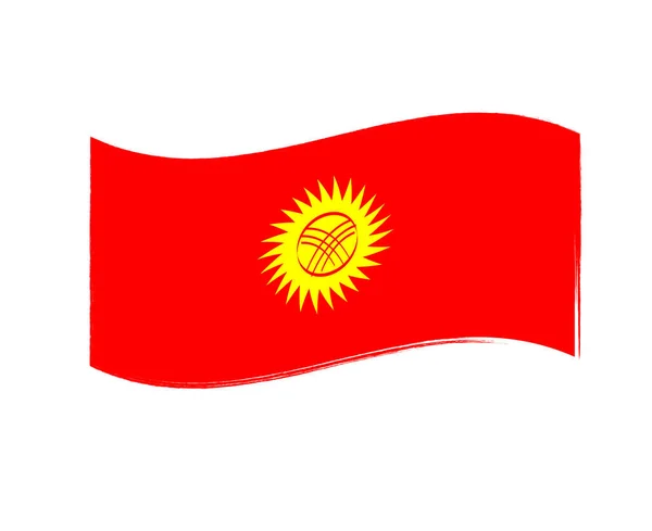 白い背景にキルギスの国旗 ベクトルイラスト — ストックベクタ