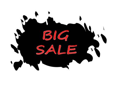 Kırmızı kelimeler siyah soyut bir arkaplanda büyük satış