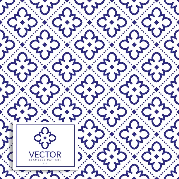 Modello ornamentale blu e bianco senza cuciture. Vettore vintage, elementi di lusso. Ottimo per tessuto, invito, volantino, menu, brochure, sfondo, carta da parati, decorazione, imballaggio o qualsiasi idea desiderata . — Vettoriale Stock