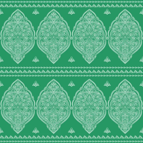 Padrão sem costura floral verde e branco. Vetor vintage, elementos de luxo. Ótimo para tecido, convite, folheto, menu, folheto, fundo, papel de parede, decoração, embalagem ou qualquer ideia desejada . — Vetor de Stock