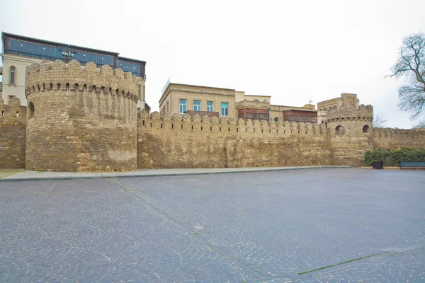 Porte Vieille Forteresse Entrée Vieille Ville Bakou Bakou Azerbaïdjan Murs — Photo