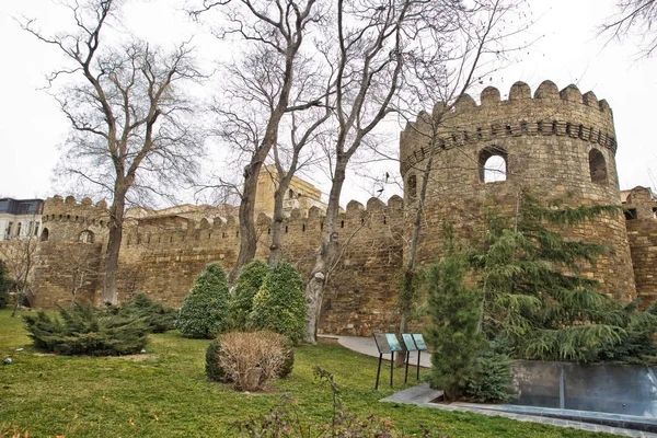 Puerta Antigua Fortaleza Entrada Casco Antiguo Bakú Bakú Azerbaiyán Murallas — Foto de Stock