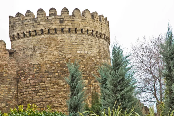 Puerta Antigua Fortaleza Entrada Casco Antiguo Bakú Bakú Azerbaiyán Murallas — Foto de Stock