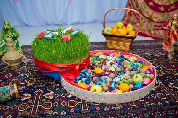 Novruz Krajowe Azerbejdżan Wakacje Wiosna Nowy Rok Uroczystości Koncepcja Semeni — Zdjęcie stockowe