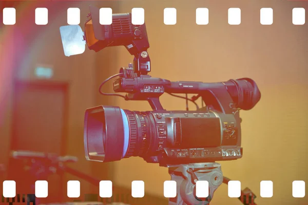 Video Camera Lens Recording Show Studio Focus Camera Aperture — Stock Photo, Image