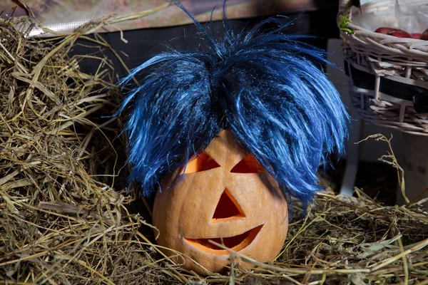 Calabaza Halloween Sonriendo Manera Más Malvada Spooky Halloween Jack Lantern — Foto de Stock