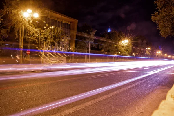 stock image Panoramic view of Baku. Night routes in Baku. Multi-level road junction with heavy car traffic. Bright Baku nights .