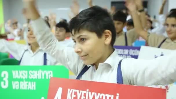 Baku Azerbaijan 2019 Evento Estuvo Dedicado Semana Mundial Sobre Huelga — Vídeos de Stock