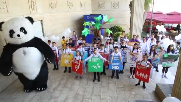 阿塞拜疆 2019 活动是专门为全球气候罢工周和国际气候行动首脑会议 3月关于可持续发展目标 现在站在一起 — 图库视频影像