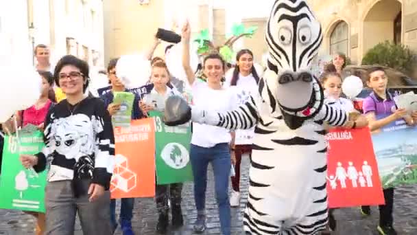 Baku Azerbaijan 2019 Event Dedicated Global Week Global Climate Strike — Stock Video