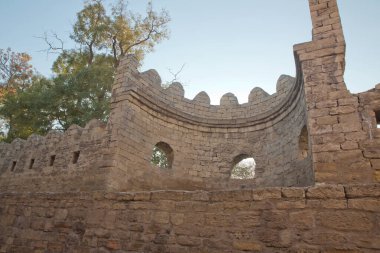 Bakıda Icheri Sarayı. Azerbaycan. Eski kale, Bakü eski şehir giriş kapısı. Bakü, Azerbaycan. Bakü'deki eski şehir duvarlarının. Icheri Şirvanşahlar Sarayı bir Unesco Dünya Mirası olduğunu