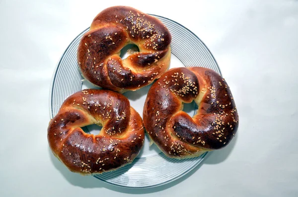 Einfaches Käselaib Käsekuchen Einfach Gebratenes Brot — Stockfoto