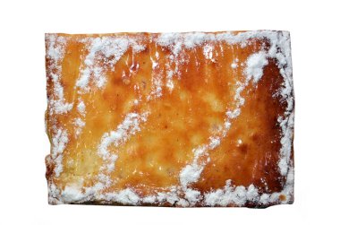 Üstte sarı un keki. Revani tatlısı. Türk Tatlısı Revani. Geleneksel tatlılık .