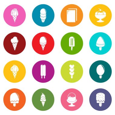 Renkli Daireler vektör dondurma Icons set