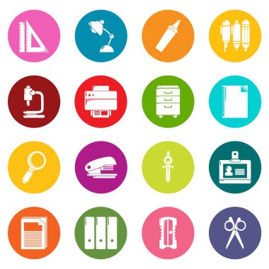 Renkli Daireler vektör Kırtasiye Icons set