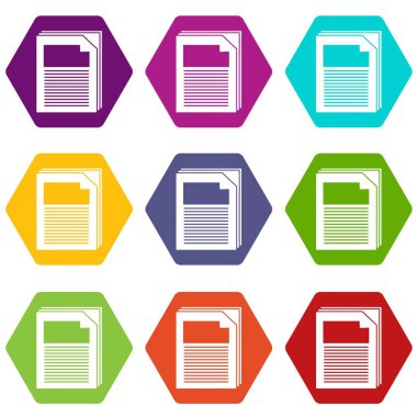 9 vektör kağıt Icons set