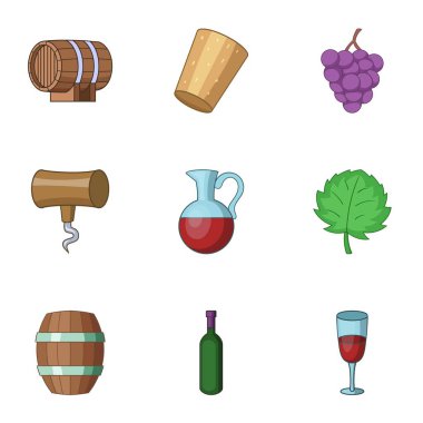 Ev alkol Icons set, karikatür tarzı