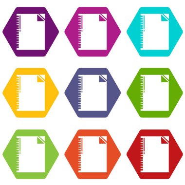 9 vektör defter Icons set