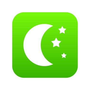 Ay ve yıldız simgesini dijital yeşil