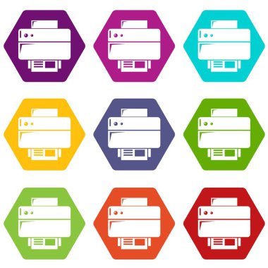 9 vektör yazıcı Icons set