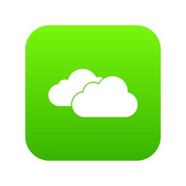 Bulutlar simgesi dijital yeşil