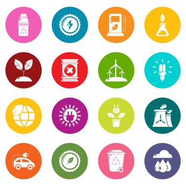 Renkli Daireler vektör ekoloji Icons set