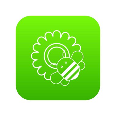 Yeşil simge vektör çiçek arıya